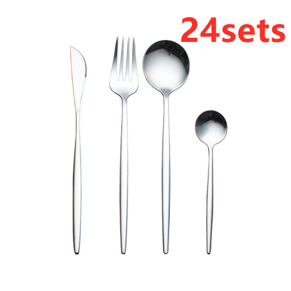 Cutlery Cutlery Set Gold Baked Lacquer Cutlery And Spoon Four-piece Set