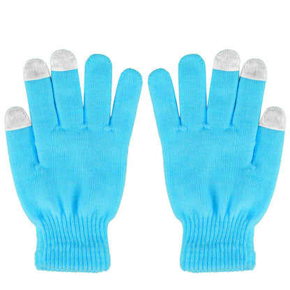 3 Color Options -- 1 Pair Unisex Winter Knit Gloves Touchscreen Outdoor Windproof Cycling Skiing Warm Gloves