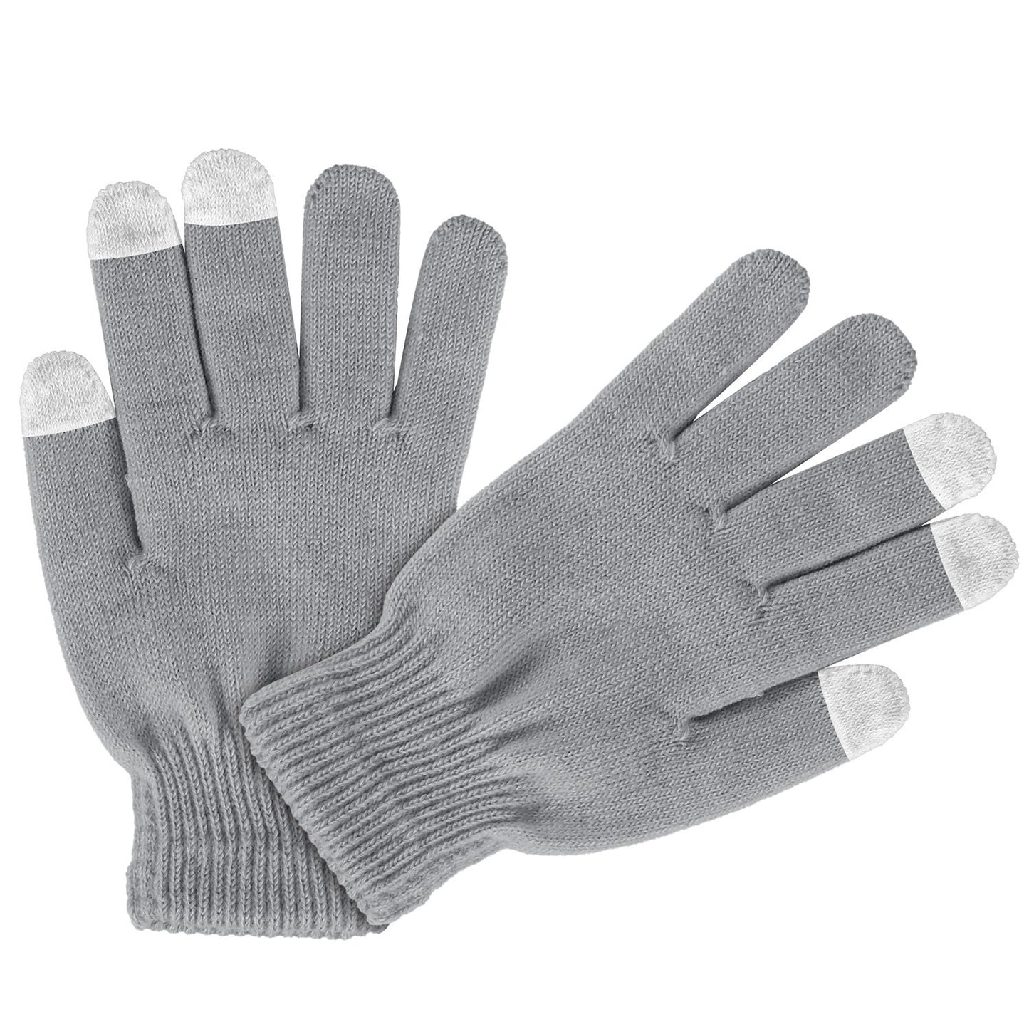 3 Color Options -- 1 Pair Unisex Winter Knit Gloves Touchscreen Outdoor Windproof Cycling Skiing Warm Gloves